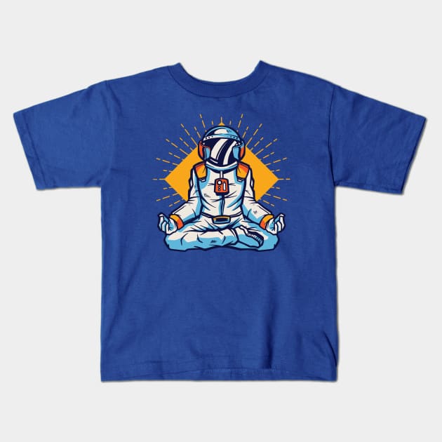 Meditating Astronaut Illustration // Outer Space, Inner Peace Kids T-Shirt by SLAG_Creative